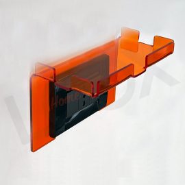 shelfy-a supporto smartphone telefoni plexiglas arancio portaoggetti